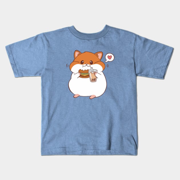 Hungry Hamster Kids T-Shirt by awesomesaucebysandy